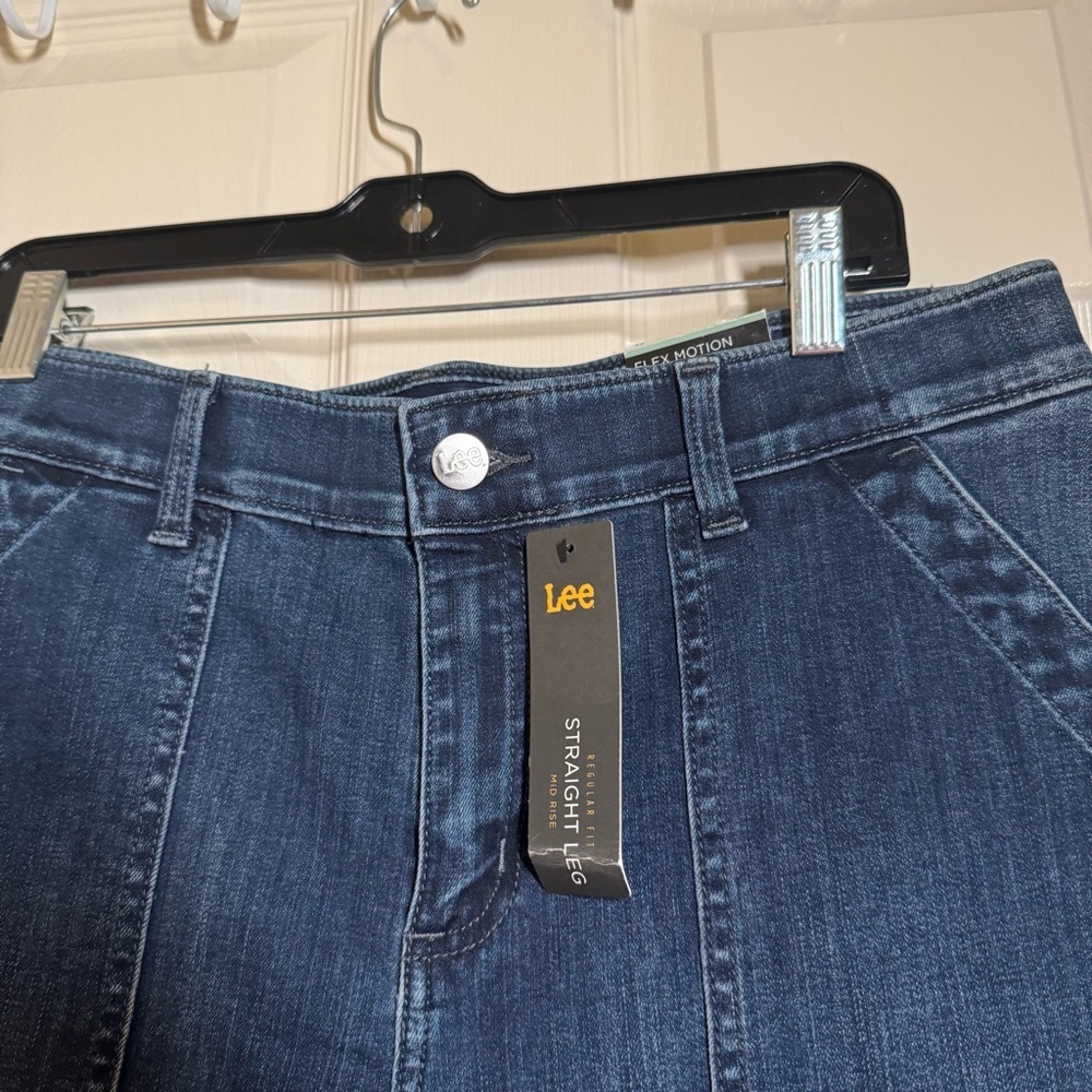 Lee Women's Dark Blue Straight Leg Jeans Size 16 Regular Fit - Picture 4 of 13